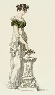 Empire Line Prints: Fashion Plate (Evening Dress), 1814. Creator: Rudolph Ackermann
