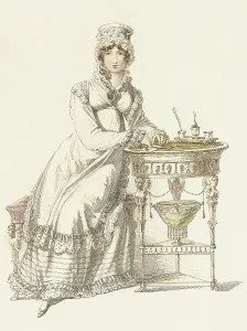 Fashion Plate (Evening Dress), 1819. Creator: Rudolph Ackermann