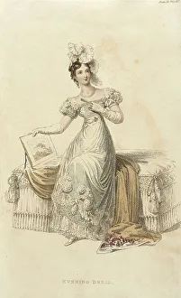 Line Engraving Prints: Fashion Plate (Evening Dress), 1822. Creator: Rudolph Ackermann