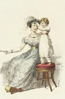 Fashion Plate (Evening Dress), 1825. Creator: Rudolph Ackermann