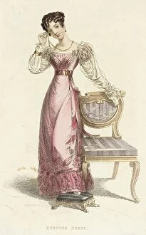 Belt Collection: Fashion Plate (Evening Dress), 1825. Creator: Rudolph Ackermann