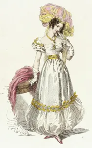 Short Sleeved Prints: Fashion Plate (Evening Dress), 1829. Creator: Rudolph Ackermann