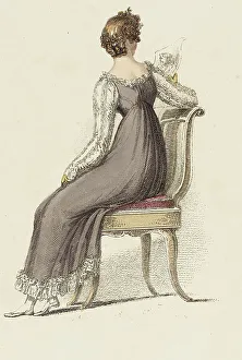 Empire Line Prints: Fashion Plate (Evening Half Dress), 1814. Creator: Rudolph Ackermann