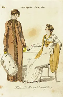 Fashion Plate (Fashionable Morning and Evening Dresses), 1813. Creator: Unknown