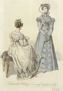 Fashion Plate (Fashionable Walking & Evening Dresses for July), 1822. Creator: Unknown. Fashion Plate (Fashionable Walking & Evening Dresses for July), 1822. Creator: Unknown