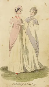 December Prints: Fashion Plate (Full Dress for Decr. 1798), 1798. Creator: Unknown