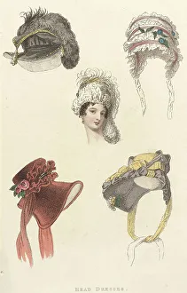 Assorted Prints: Fashion Plate (Head Dresses), 1823. Creator: Unknown