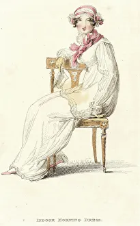 Fashion Plate (Indoor Morning Dress), 1812. Creator: Rudolph Ackermann