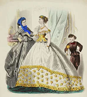 Decolletage Prints: Fashion plate - Journal des Demoiselles III, 1866. Creator: Gilquin fils