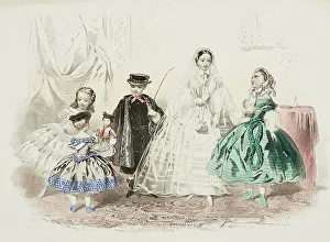 Doll Prints: Fashion plate - Journal des Demoiselles IV, 1859. Creator: Gilquin & Dupain
