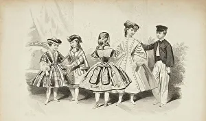 Pauquet Prints: Fashion plate - Journal des Demoiselles IV, 1861. Creator: Gilquin & Dupain