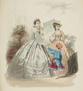 Girlswear Prints: Fashion plate - Journal des Demoiselles VII, 1861. Creator: Gilquin & Dupain