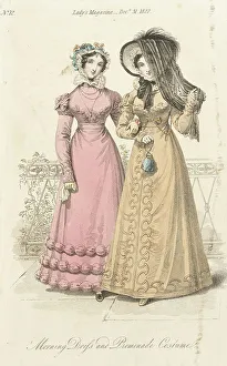 Handbag Prints: Fashion Plate (Morning Dress and Promenade Costume), 1822. Creator: John Bell