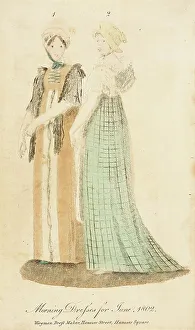 June Prints: Fashion Plate (Morning Dresses for June, 1802), 1802. Creator: Unknown