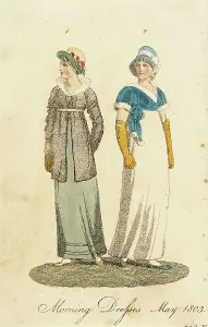 Ladys Monthly Museum Prints: Fashion Plate (Morning Dresses May 1803), 1803. Creator: Unknown