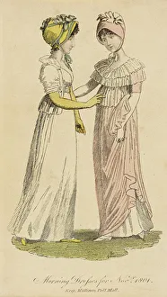 Eleventh Month Prints: Fashion Plate (Morning Dresses for Novr. 1801), 1801. Creator: Unknown