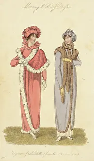 Headdresses Prints: Fashion Plate (Morning Walking Dresses), 1808. Creator: John Bell