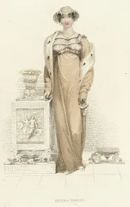 Handbag Prints: Fashion Plate (Opera Dress), 1813. Creator: Rudolph Ackermann