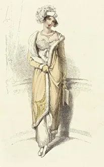 Fur Lined Prints: Fashion Plate (Opera Dress), 1813. Creator: Rudolph Ackermann