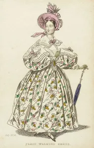 Fashion Plate (Paris Walking Dress), 1834. Creator: Unknown
