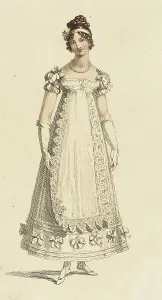 Line Engraving Prints: Fashion Plate (Parisian Ball Dress), 1817. Creator: Rudolph Ackermann