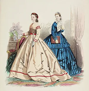Gilquin Son Prints: Fashion Plate - Petit Courrier des Dames Modes de Paris, 1865. Creator: Gilquin fils