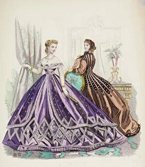 Decolletage Prints: Fashion Plate - Petit Courrier des Dames Modes de Paris