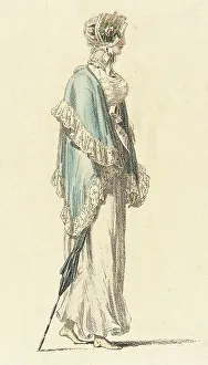 Regency Era Prints: Fashion Plate (Promenade Dress), 1813. Creator: Rudolph Ackermann