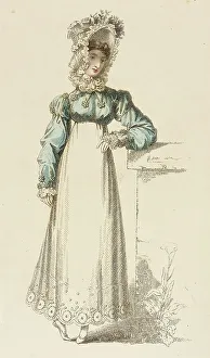 Long Sleeved Prints: Fashion Plate (Promenade Dress), 1817. Creator: Rudolph Ackermann
