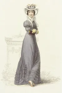 Regency Era Prints: Fashion Plate (Promenade Dress), 1824. Creator: Rudolph Ackermann