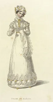 Regency Era Prints: Fashion Plate (Trage De Manana), 1824. Creator: Rudolph Ackermann