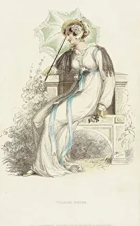 Empire Line Prints: Fashion Plate (Walking Dress), 1812. Creator: Rudolph Ackermann
