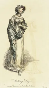 Purses Prints: Fashion Plate (Walking Dress), 1814. Creator: Unknown