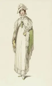 Empire Line Prints: Fashion Plate (Walking Dress), 1814. Creator: Rudolph Ackermann