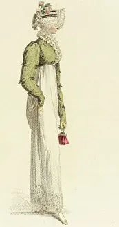 Empire Line Prints: Fashion Plate (Walking Dress), 1814. Creator: Rudolph Ackermann