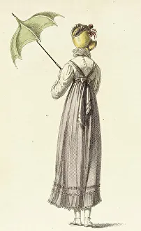 Empire Line Prints: Fashion Plate (Walking Dress), 1814. Creator: Rudolph Ackermann
