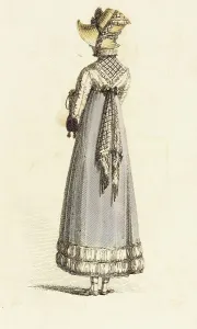 Regency Era Prints: Fashion Plate (Walking Dress), 1814. Creator: Rudolph Ackermann