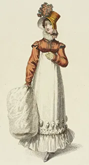 Regency Era Prints: Fashion Plate (Walking Dress), 1817. Creator: Rudolph Ackermann