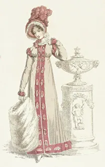 Hand Warmer Prints: Fashion Plate (Walking Dress), 1819. Creator: Rudolph Ackermann