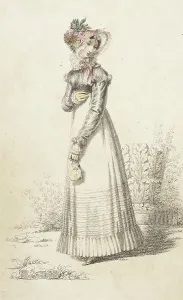Regency Era Prints: Fashion Plate (Walking Dress), 1820. Creator: Rudolph Ackermann