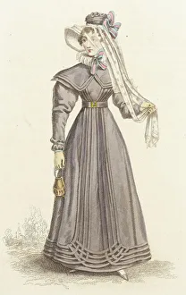 Handbag Prints: Fashion Plate (Walking Dress), 1824. Creator: John Bell