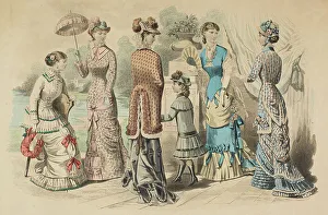 Bonnets Prints: Fashion plates - Latest Paris Fashions, 1880. Creator: Unknown