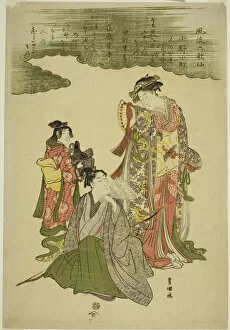 Center Sheet Of Oban Triptych Gallery: Fashionable Six Immortal Poets (Furyu rokkasen), c. 1793. Creator: Utagawa Toyokuni I