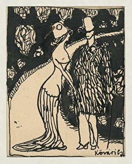 Konstantin Kovari Prints: Fashionable sketch II. 1908-1912. Creator: Konstantin Kovari-Kacmarik