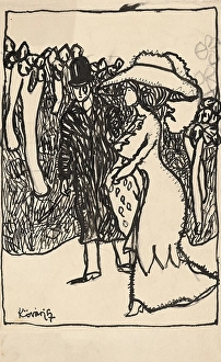Konstantin Kovari Prints: Fashionable sketch IV. 1908-1912. Creator: Konstantin Kovari-Kacmarik