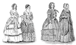 Fashions for August, 1844. Creator: Unknown