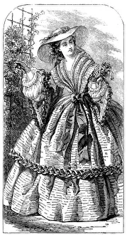 Sunhat Prints: Fashions for August - Country or Seaside Dress, 1858. Creator: Unknown