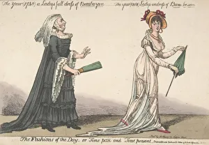The Fashions of the Day - or Time Past and Time Present: The Year (1740) a Lady's Full... ca. 1808. Creator: Anon The Fashions of the Day - or Time Past and Time Present: The Year (1740) a Lady's Full... ca. 1808. Creator: Anon