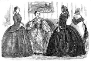 Quilted Prints: Fashions for December, 1857. Creator: Unknown