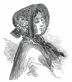 Straw Prints: Fashions for May - Straw Bonnet, 1850. Creator: Unknown